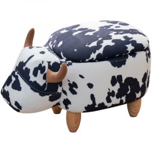 SVITA Tabouret pour animaux Espace de rangement Tabouret pour enfants Chambre d'enfants Boîte de siège Vache