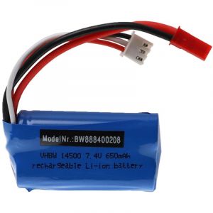 Vhbw Batterie Compatible Avec Shuang Ma 7014e Mod&eacute;le Rc (650mah, 7,4v, Li-Ion, 53 X 28,5 X 15 Mm)