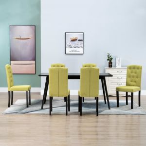 Image de VidaXL Chaises de salle ? manger 6 pcs Vert Tissu