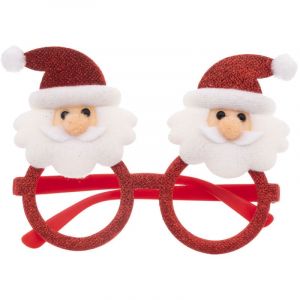 Lunettes Père Noël Rouge pailleté - taille standard pour adulte