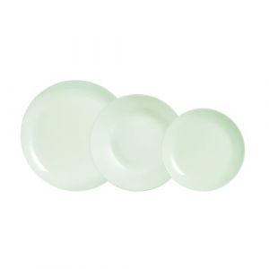 Luminarc DIWALI PARADISE, Service de table en verre opale vert, 12 pièces, 4 personnes