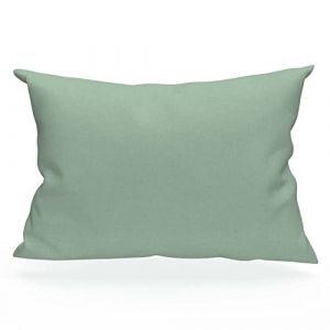 Soleil d'Ocre Taie d'oreiller en coton 57 fils 50x70 cm uni vert d'eau, par Vert