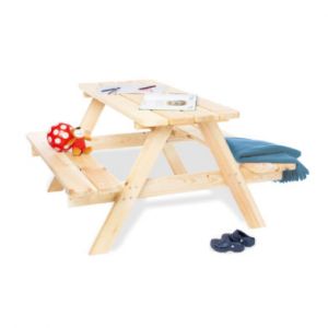 Image de Pinolino Table de pique-nique enfant Nicki pour 4 Maxi bois naturel