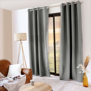 Rideau thermique, microfibre doublée d'une polaire, 8 o eillets