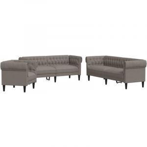 VidaXL Ensemble de canapés 3 pcs taupe tissu