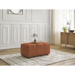 Bobochic Pouf roxelane tissu bouclette Orange