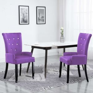 Image de VidaXL Fauteuil avec cadre en bois Velours Violet