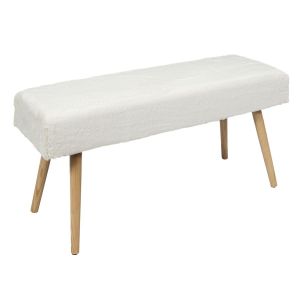 Image de Banc Auréa En Fausse Fourrure Blanc