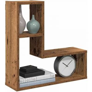 VidaXL Tagères cube murales 2 pcs vieux bois 50x15x50 cm