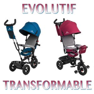 Image de Kinderkraft Trike Tricycle SWIFT 3 roues 1-5 ans enfant bébé poussette evolutif smart rouge