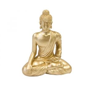 Image de BOUDDHA M&Eacute;TALLIS&Eacute; CENTRE TABLE R&Eacute;SINE 13X10CM OR Or