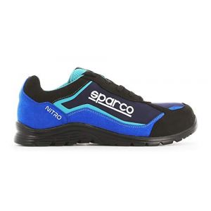 sparco TEAMWORK Scarpa Antinfortunistica Da Lavoro - BASSA PER UOMO E DONNA NITRO S3 SRC, Botte de protection incendie et sécurité mixte adulte, NERO/BLU, 40 EU