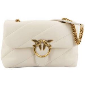 Pinko Love Classic Puff CL Sheep Nap, Sac à Main Femme, Z14Q_Bianco SETA-Antique Gold