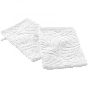 Douceur d'intérieur - Lot de 2 gants de toilette OCALA - Eponge ciselée unie 450 g/m² - 15 x 21 cm - Blanc - OCALA Douceur d'intérieur