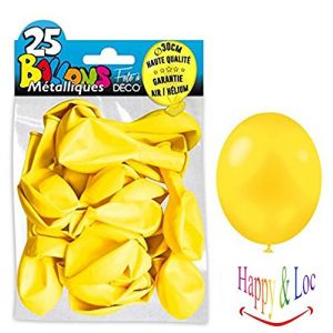 Axho 25 Ballons de baudruche m&eacute;tallis&eacute;s - Jaune
