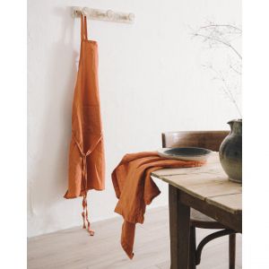 Nydel Grand Tablier en Coton Bio et Chanvre Terracota