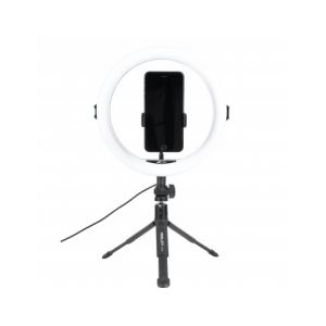 WE Anneau Lumineux &agrave; LED avec tr&eacute;pied et support t&eacute;l&eacute;phone, t&eacute;l&eacute;commande, projecteur de cercle pour photographies, nomade
