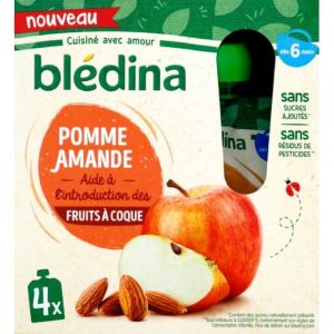 Image de Bl&eacute;dina Gourdes pommes amandes 4x85g d&egrave;s 6 mois
