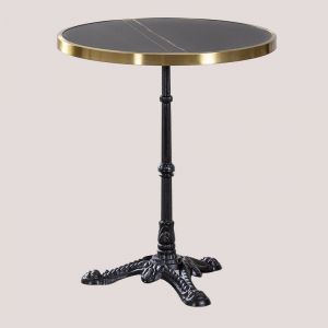 Table de bar ronde en Gres Venezia Black SKLUM Noir 71 cm
