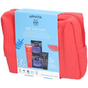 Apivita Bee Sun Safe Hydra Gel-Crème Visage Spf50+ & Gel Nettoyant Noir & Masque Visage Sea Lave