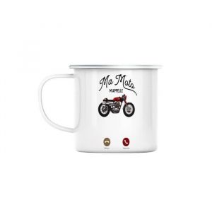 Image de Mug en Métal Emaillé Ma Moto M'Appelle P ion Gros Cylindre Cafe Racer