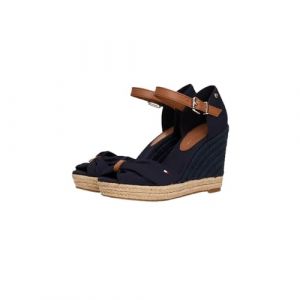 Tommy Hilfiger Espadrilles BASIC OPEN TOE HIGH WEDGE Marine - Taille 37,38,39,40,41