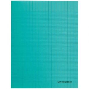 Majuscule Cahier piqures grand carreaux polypropylene 17x22 64p 90g vert