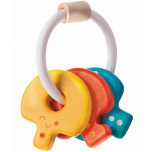 Plan Toys Hochet Porte Cl&eacute;s Plantoys - Jouet en bois b&eacute;b&eacute;