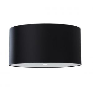 Plafonnier Otto Verre,acier,tissu Noir 5 ampoules 30cm