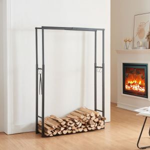 [en.casa] - Range-b&ucirc;ches Kasan acier largeur 40 - 65 cm noir