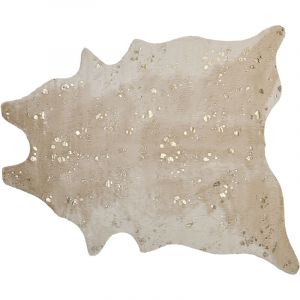 Beliani Tapis imitation peau de vache avec taches 130 x 170 cm beige et dor&eacute; BOGONG