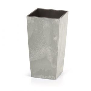 Pot de fleur avec insert effet carré Urbi gris béton DURS240E 422U