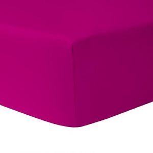 Univers décor Drap housse 160 x 200 cm 100 % coton / 57 fils/cm² (Fushia, Drap housse 160 x 200 cm)