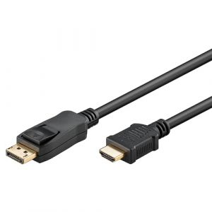 Goobay 64838 C&acirc;ble adaptateur DisplayPort 1.2 vers HDMI 1.4 4 K @ 30 Hz/C&acirc;ble HDMI ultra haute vitesse/connecteur plaqu&eacute; or pour une transmission parfaite du signal/ordinateur portable se