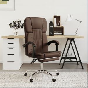 VidaXL Fauteuil inclinable de bureau Marron Similicuir Marron