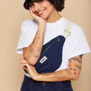 Sac banane matelassé Olivia 32 cm Navy Blue
