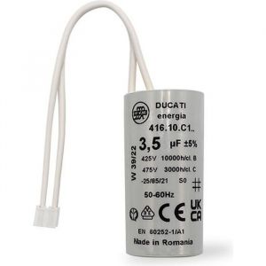 Condensateur, 3,5 uF, &agrave; Connecteurs, pour Moteur Volet Roulant Bubendorff, 450V