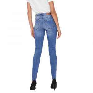 Vero Moda Tanya Mr Slim Piping Distressed Raw S Medium Blue Denim - Medium Blue Denim - S