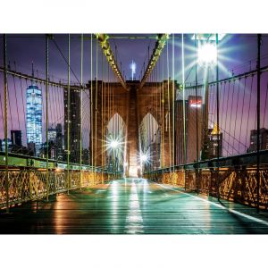 Papier Peint New York Brooklyn Bridge Neon 360x270 cm AG ART