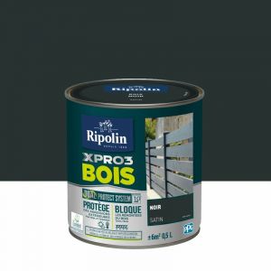 Ripolin Peinture bois intérieur / extérieur Xpro3, noir satiné 0.5 l