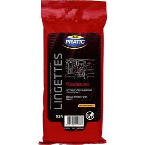 Auto Pratic Lingettes Auto Pour Plastiques - Le Sachet De 24 Lingettes