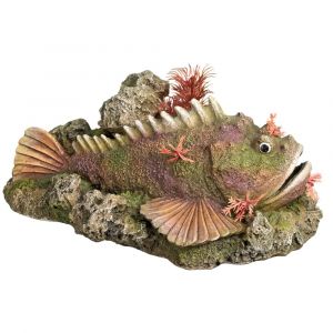 Décoration d'aquarium poisson pierre avec plantes Nobby Pet
