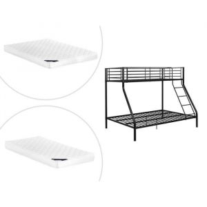 Lits superposés ELEVATIO IV 90 et 140 x 190 cm Acier Noir + matelas