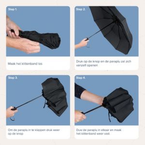 TRVLMORE Parapluie automatique Storm - jusqu'&agrave; 100km p/h - &Oslash; 107 cm - Noir