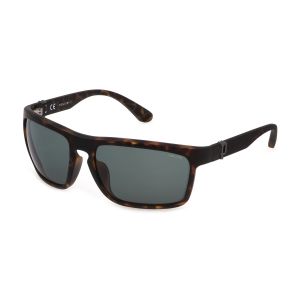 Police Homme SPLF63 BEYOND 2 878 Lunettes de soleil Injecté Havane Gris Carré Normale