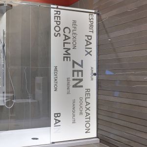 Film Occultant zen amour bain pour Vitre/Douche 100x35cm