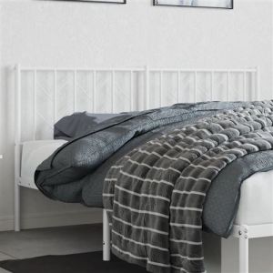 VidaXL T&ecirc;te De Lit M&eacute;tal Blanc 160 Cm