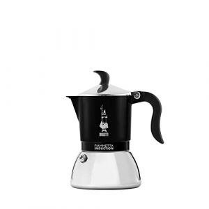 Bialetti Cafetera Italienne Fiammetta Induction 0,1L 2 Tasses Acier Inox Noir