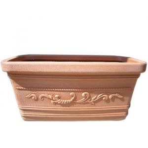 No Name Bac à fleurs rectangulaire jardinière en plastique décoré 80x39xh35cm PRESTIGE