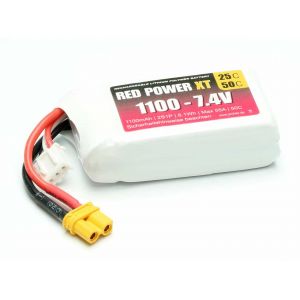 Image de Batterie Lipo RED POWER XT 2S 1100mAh 7,4V XT60